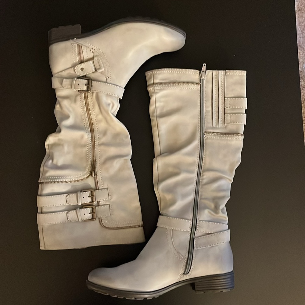 White Mountain Pebble Gray Riding Boots - Picture 3 of 6